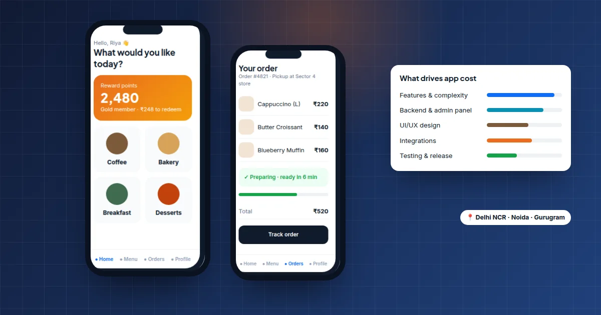Illustration for: Mobile App Development Cost in Delhi NCR: What Affects the Price (2026 Guide)